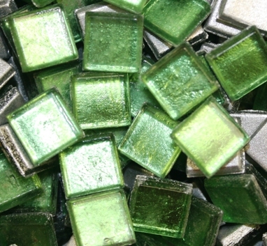 Crystal Metallic Tiles..Green..3/8