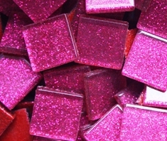 Glitter Tiles..3/4"..Fuchsia Pink